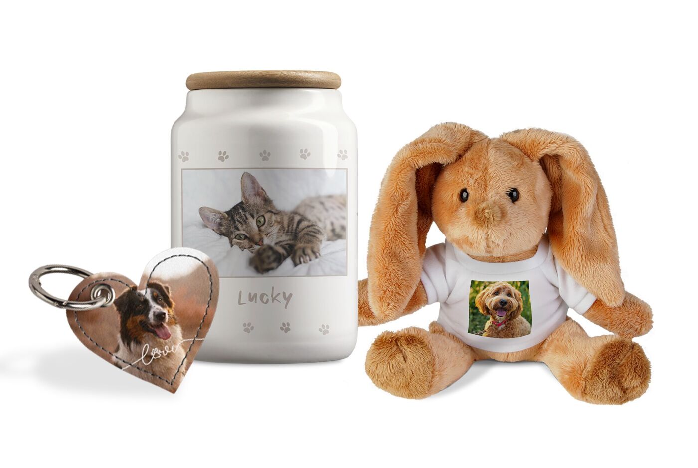 Regalos personalizables para tus mascotas. Imprime regalos con su foto y sorprende a tus animales.